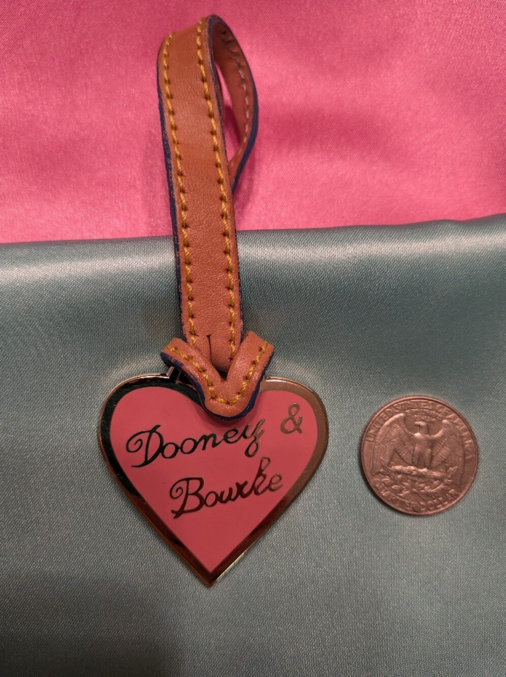 Dooney & Bourke Pink Heart Tag Bag Charm